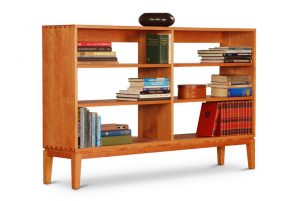 Harrison Horizontal Bookcase in cherry with six open shelves