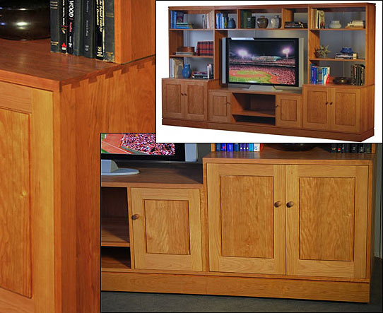 Wall Unit For TV Crafted in Cherry in Our Brooklyn Workshop