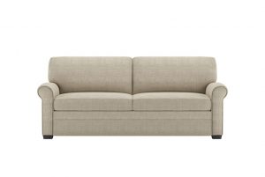 Gaines Comfort Sleeper Vintage Belgian Beige Fabric and Espresso Finish Legs