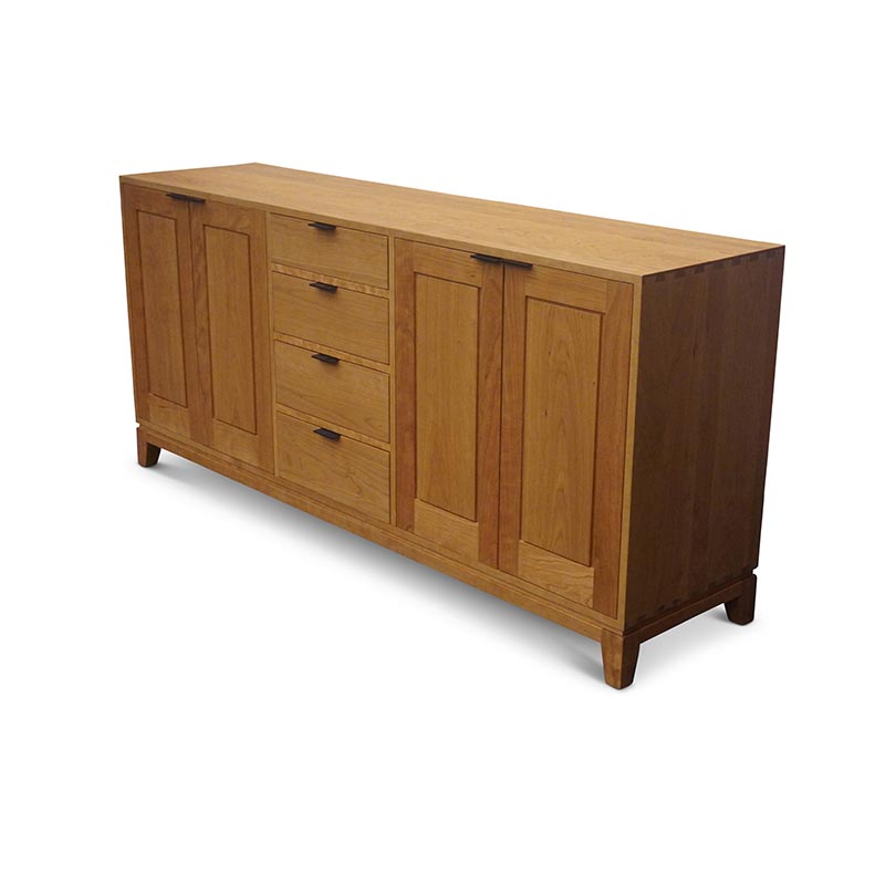 Credenza WIth center Drawer Section Cherry Credenza with Center Drawers