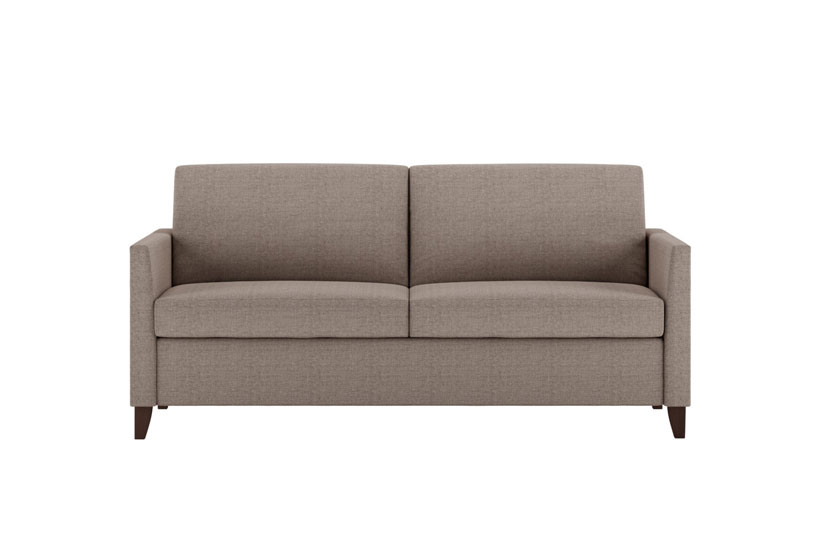Harris Queen Plus Comfort Sleeper Crypton Zander Stone Fabric with Acorn Finish Legs