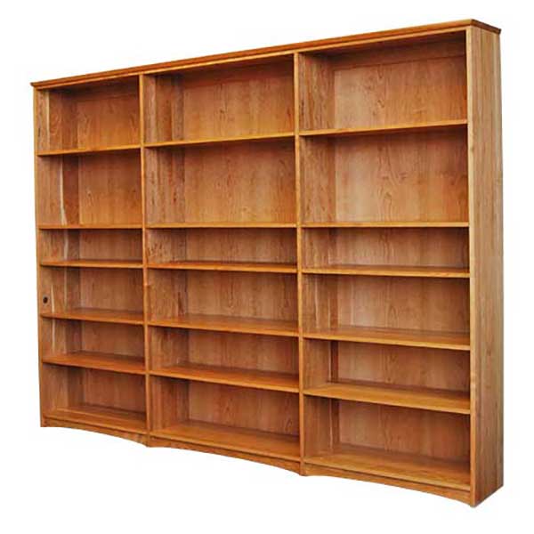 Triple_Bookcase_Cherry_600 Three Section Cherry Bookcase