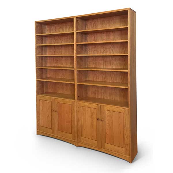 Double-Bookcase_With_Doors_600 Double Bookcase with lower doors in cherry
