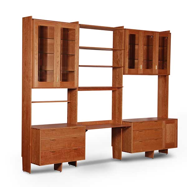 ND-Wall-Unit_Cherry-600 New Direction Wall Unit with drawer and a writing surface
