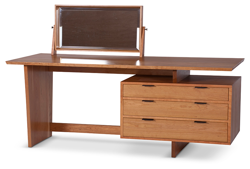 Devoe Dressing Table with mirror on top and three drawers to the right