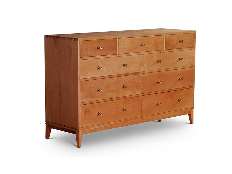 Dovetail_Dresser_Nine_Drawers_Cherry 9 Drawer Dresser