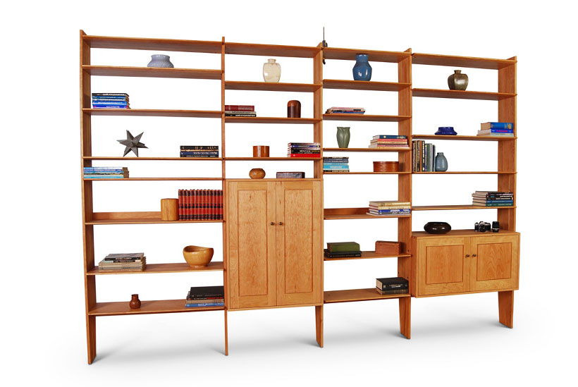 Contemporary Wall Unit crafted in Solid Cherry